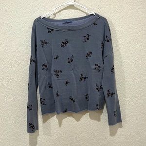 Navy Blue with Black Floral Pattern Sweater, Size:M, Brand: Stateside